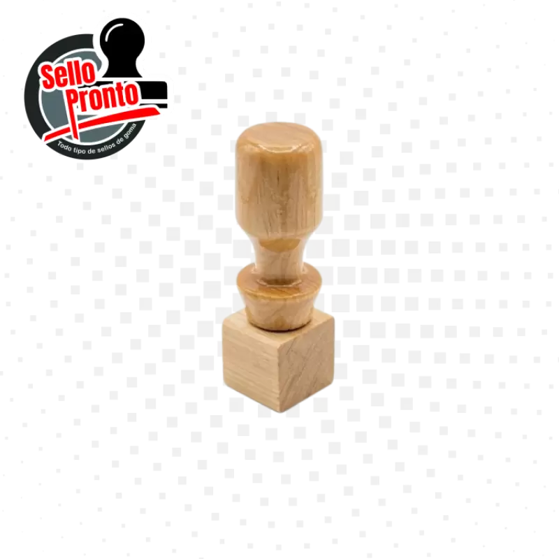 Sello en  madera de 2 x 2 cm
