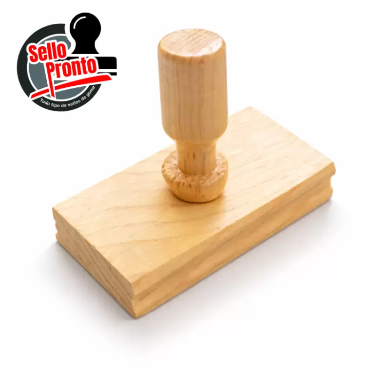 Sello en madera de 10 x 5 cm