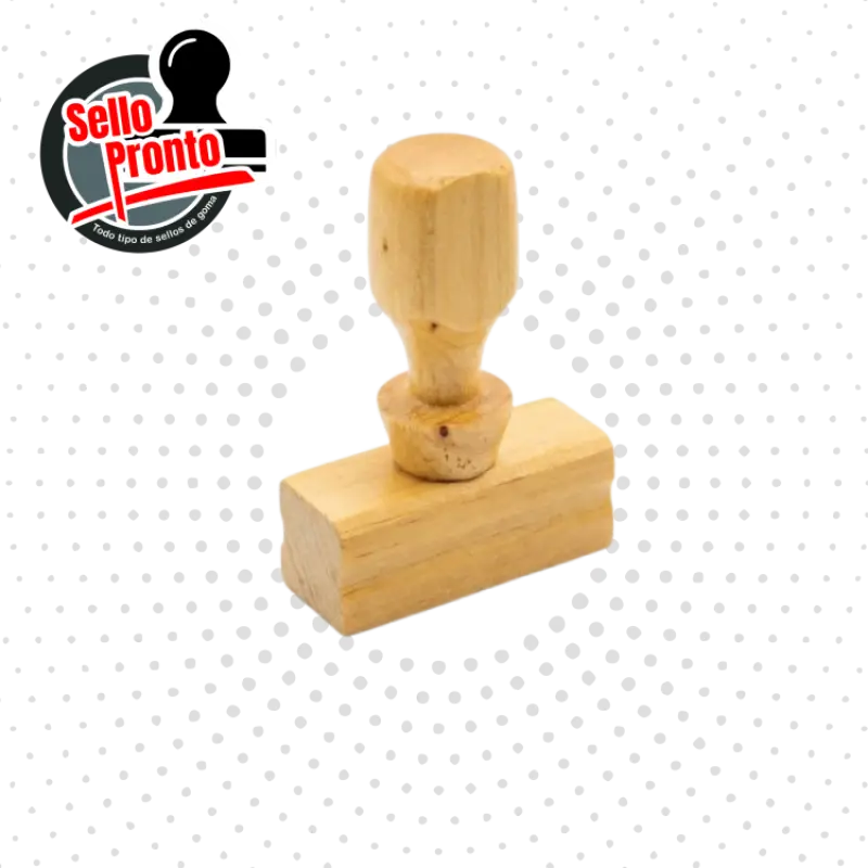 Sello en  madera de 5 x 1.5 cm