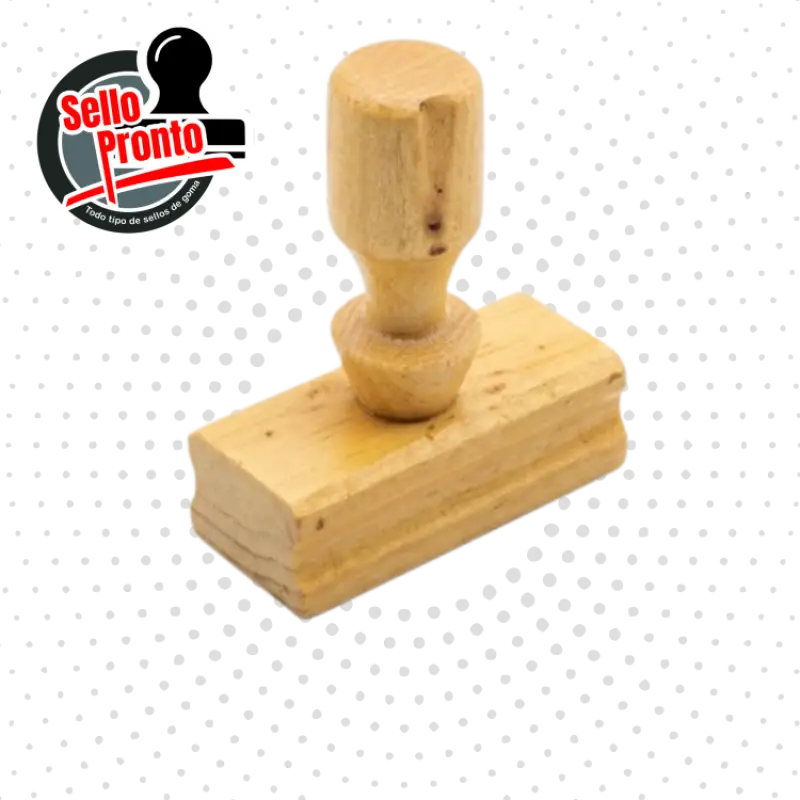 Sello en  madera de 6 x 2.5 cm